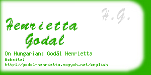 henrietta godal business card